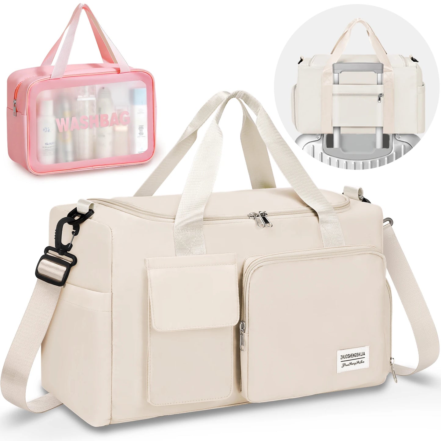 Waterproof Gym Duffel Bag with Dry Wet Separation – Travel Weekender