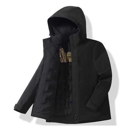 Unisex Waterproof Fleece-Lined Jacket – Windproof Thermal Outdoor Coat