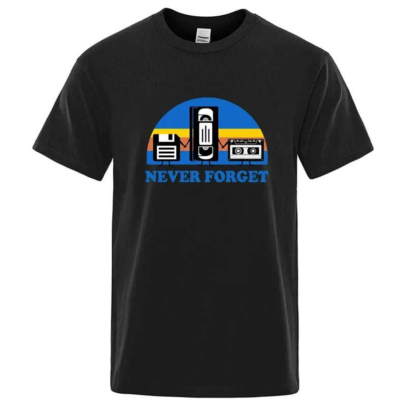 Never Forget Graphic T Shirt Funny Music Cotton Blend Tee