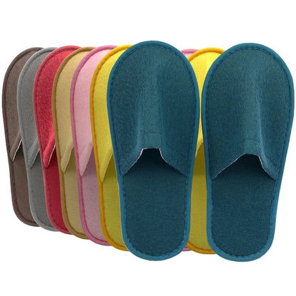 5-10 Pairs Disposable Slippers Women Men Home Soft Plush Slides Unisex Travel Hotel Households
