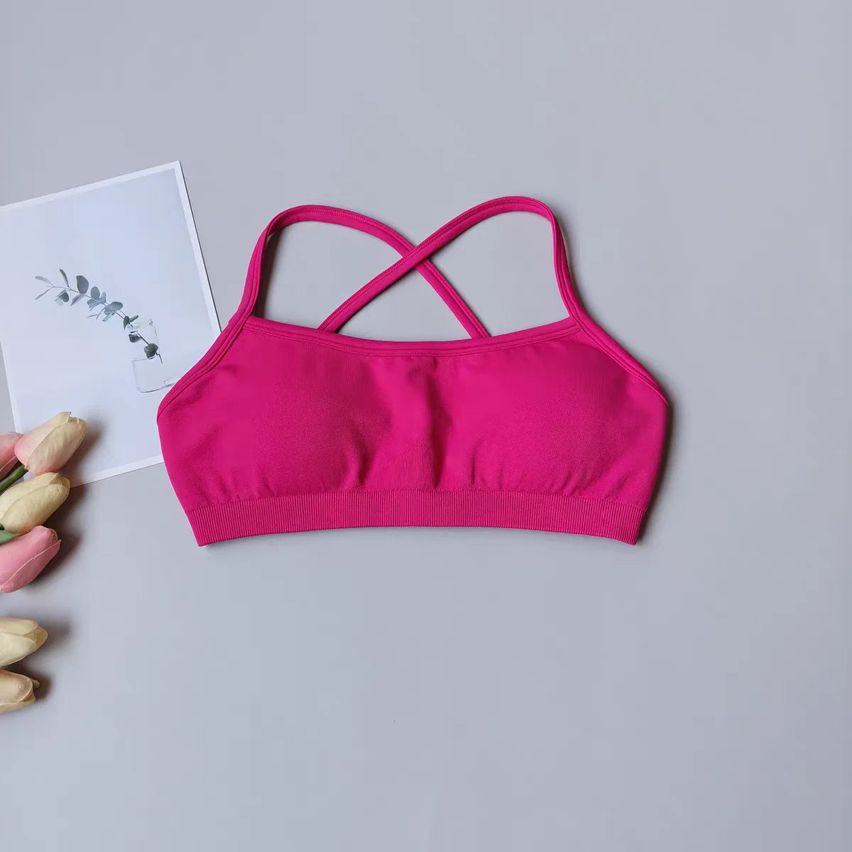 Seamless Racerback Sports Bra – Breathable Yoga & Gym Top for Women