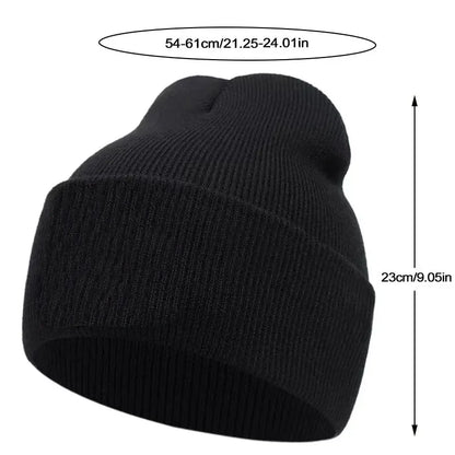 Funny Face Embroidered Knit Beanie – Warm Brimless Pullover Hat