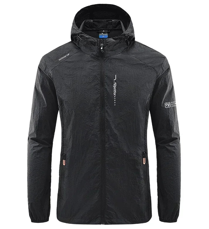 UPF 50+ Men's Windbreaker Jacket – UV Protection Quick Dry Outdoor Hoodie