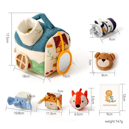 Montessori Baby Busy Box with Sensory Scarves & Cloth Toys