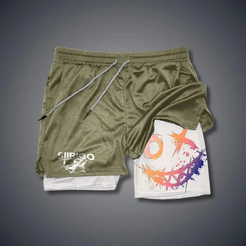 Men's 2-in-1 Graphic Fitness Shorts – Quick-Dry Training Shorts