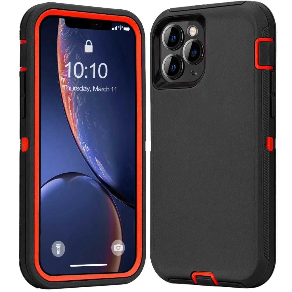 3 1 Heavy Duty Armor Shockproof Dust-Proof Case Iphone 15 14 13 12 11 16pro Max Mini Xsmax Xr X Xs