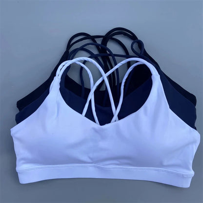 Women's Cross-Back Sports Bra – Soft Fitness Top for Yoga & Gym
