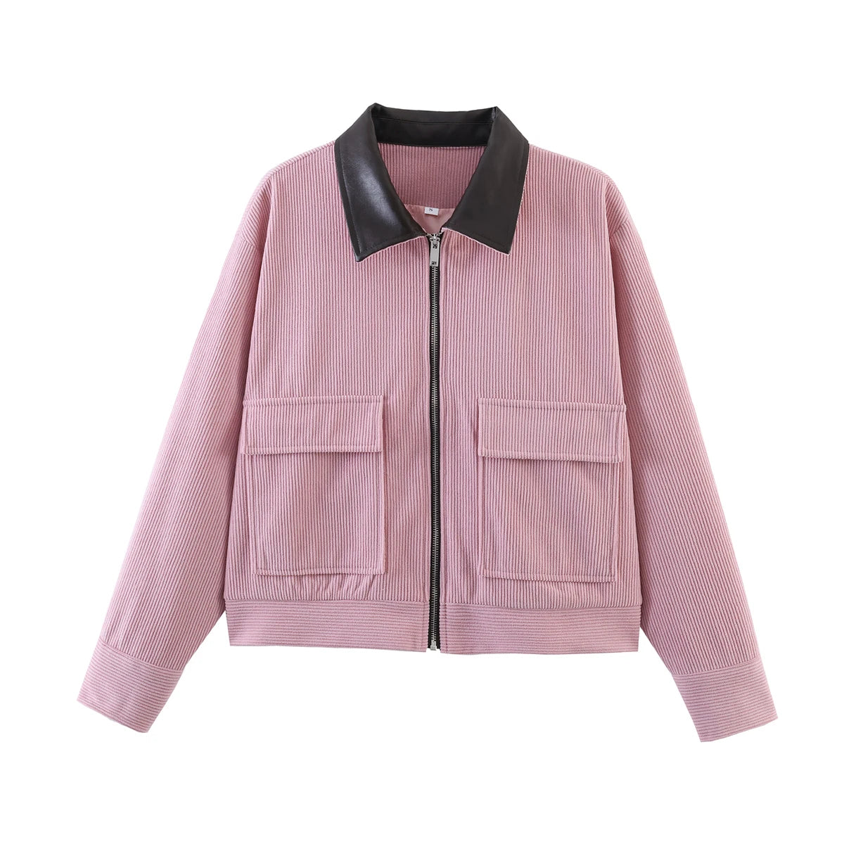 Women's Casual Corduroy Zip-Up Jacket with Pockets
