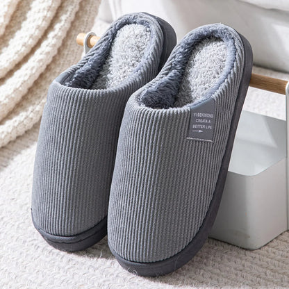 Plush Winter Home Slippers – Warm Anti-Slip Indoor Shoes for Men & Women