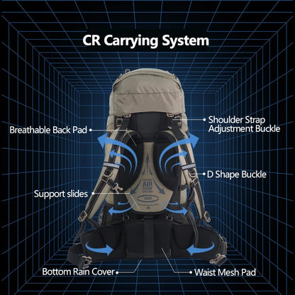 Naturehike 70L Hiking Backpack with Rain Cover – Ergonomic Camping Pack