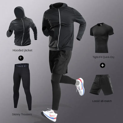 Men's Quick-Dry Compression Fitness Set – 3 to 7 Piece Running Suit