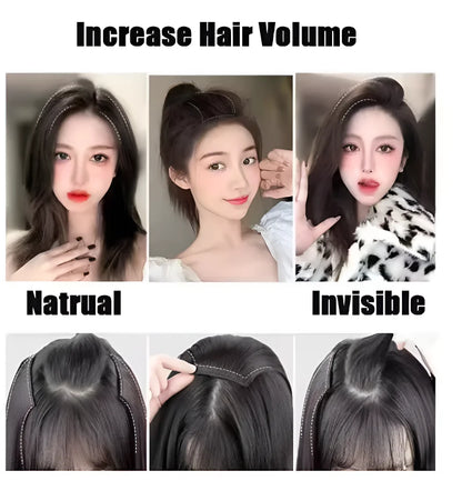 Synthetic Short Straight Pad Invisible Hair Extension Lining Top Side Cover Hairpiece Women