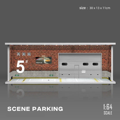 Garage Scene Diorama Model Kit – Collectible Decoration (No Dolls or Cars Included)