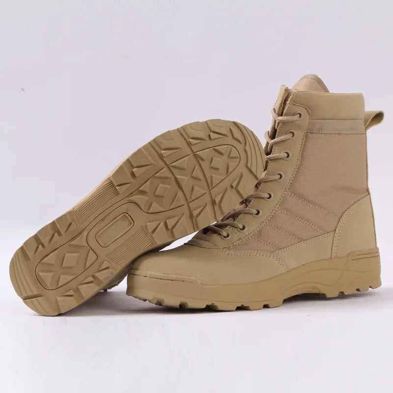 Men's Tactical Combat Boots – High-Top Military Hiking Ankle Shoes