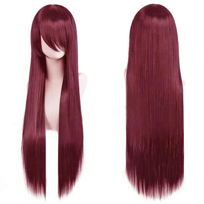 Long Straight Cosplay Wig – 32 Inch Synthetic Lolita Hair, 36 Colors