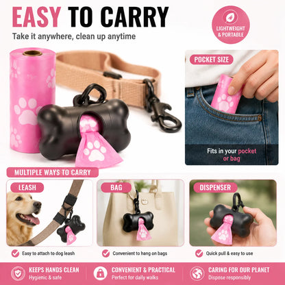 Dog Poop Bags – Thick Leakproof Pet Waste Bags, 3/6/10 Rolls