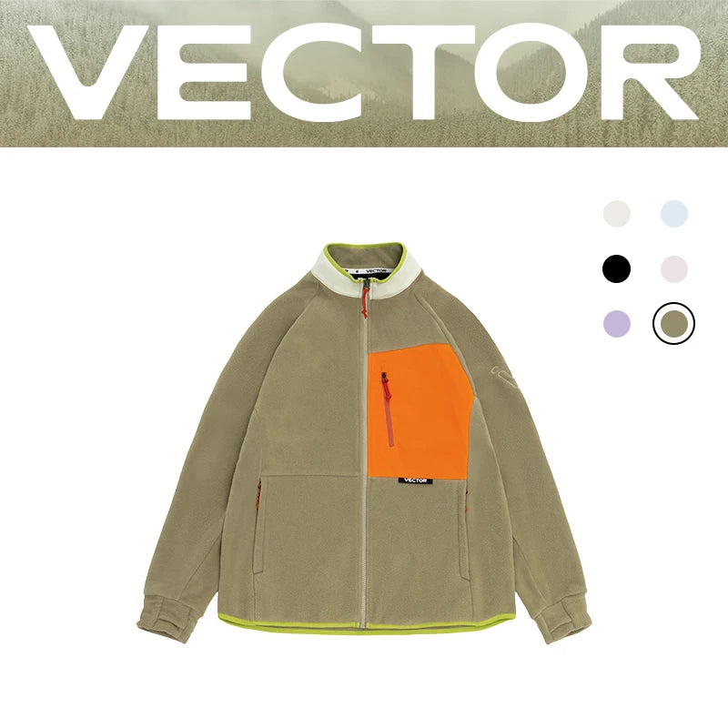Vector Fleece Zip-Up Jacket – Contrast Color Block