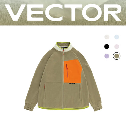 Vector Fleece Zip-Up Jacket – Contrast Color Block