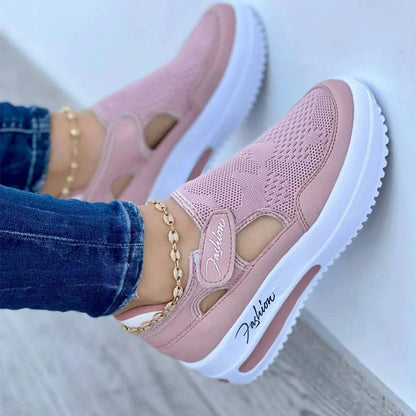 Women's Platform Sneakers Hollow Cutout Casual Shoes