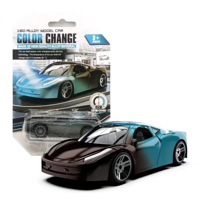 Color-Changing Die-Cast Racing Car Toy – 1:64 Pull Back Model