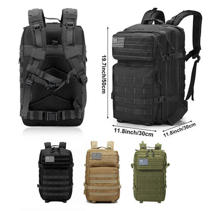50L Tactical Backpack – Waterproof Military Rucksack for Men
