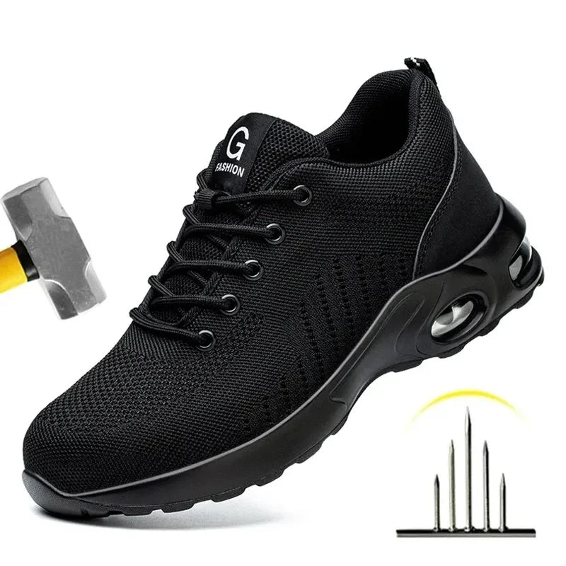 Steel Toe Safety Shoes Breathable Non-Slip Work Sneakers for Men and Women