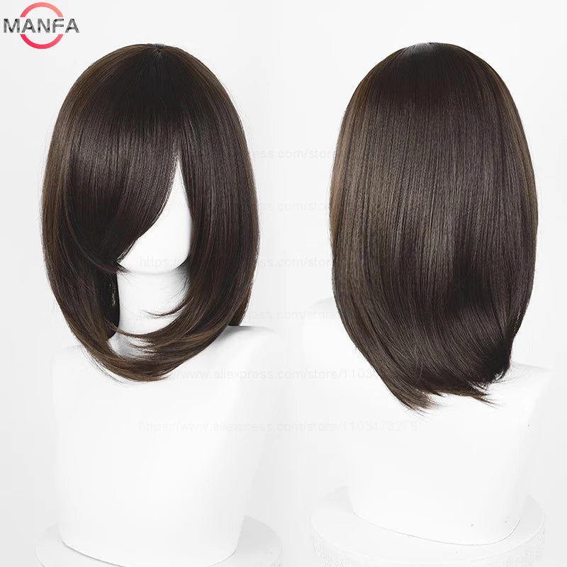 Anime Cosplay Wig - 40cm Medium Straight Wig with Bangs