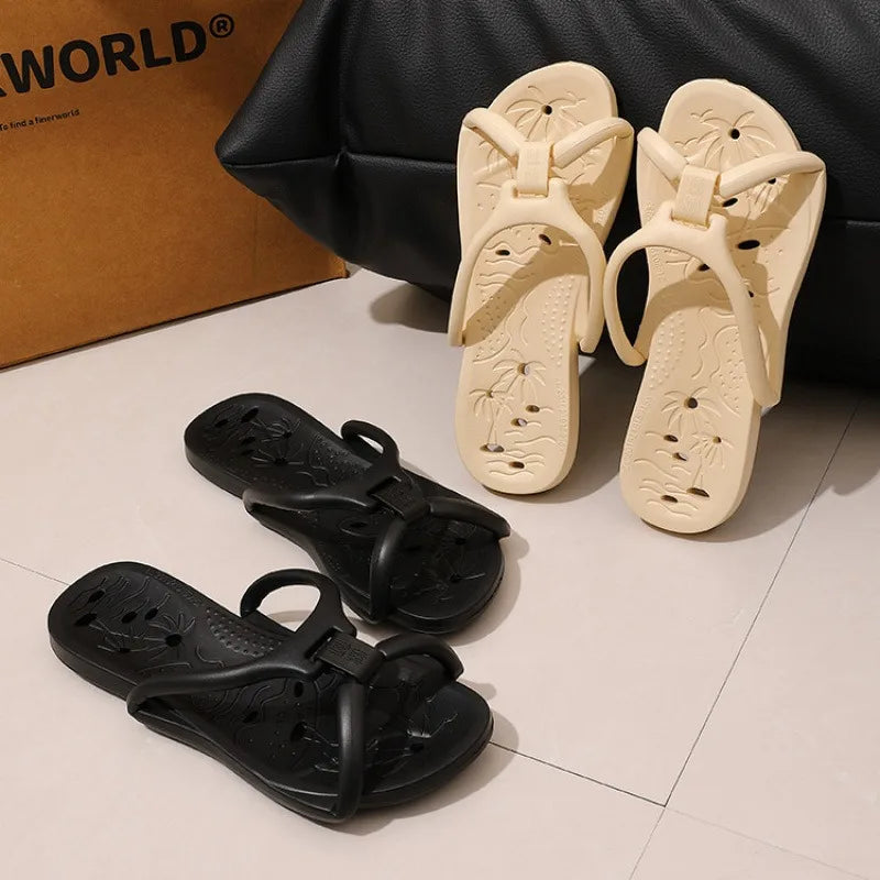 Foldable Travel Slippers – Ultra-Soft EVA Quick-Dry Flip Flops with Drainage Holes