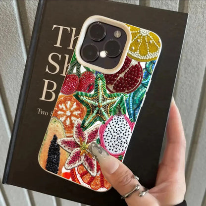 Retro Fruit Pattern Phone Case Iphone 17 Pro Max 16 15 14 13 12 11 16e X Xr Xs Plus Shockproof Soft