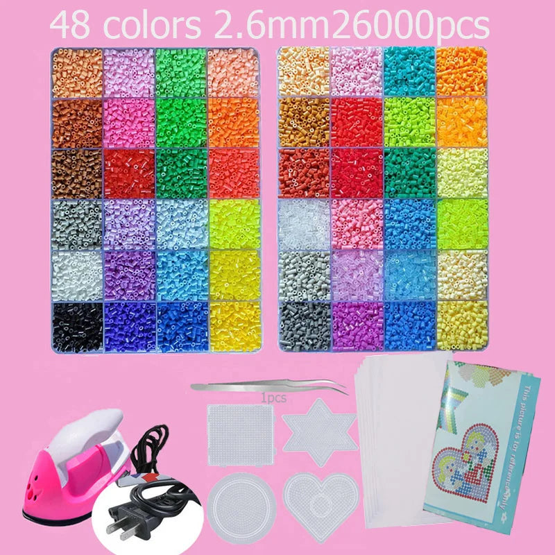 Hama Beads Kit – Fuse Bead Set with Pegboards & Iron