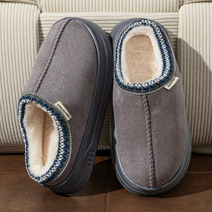 Fuzzy Fur Slipper Boots Women Men Winter Warm Anti-Slip