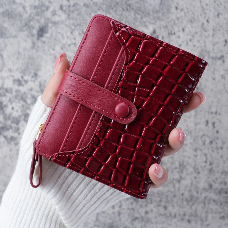 Crocodile Print Mini Wallet – Women's Card Holder Clutch Coin Purse
