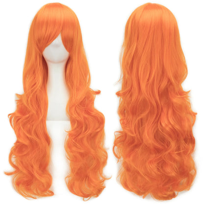 Soowee Curly Long Synthetic Hair Green Wig Hairpiece Pink Black Party Cosplay Wigs Women