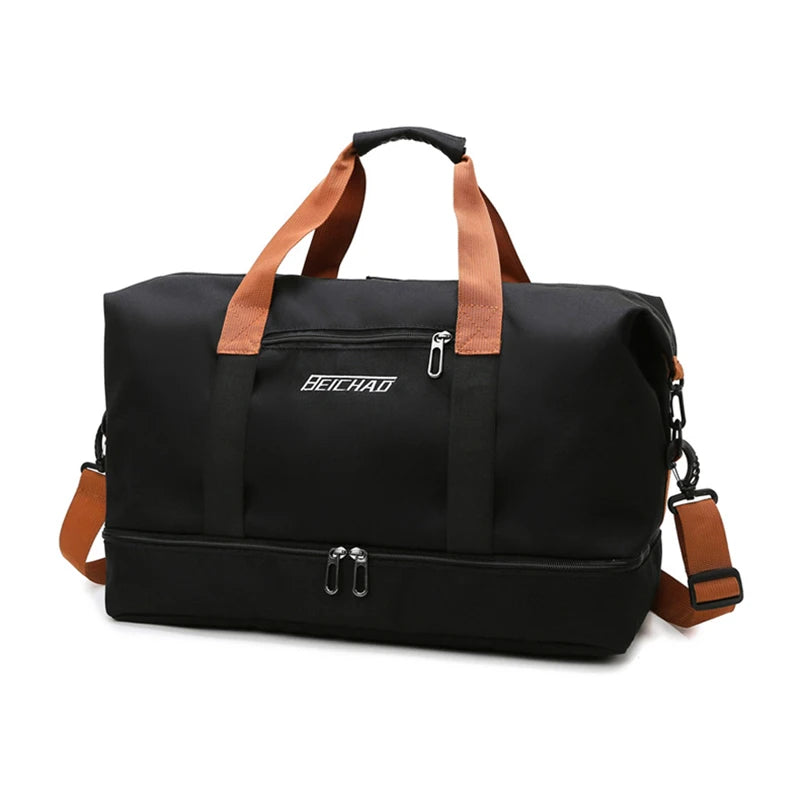 Expandable Travel Duffle Bag with Shoe Compartment – Women's Weekend Overnight Bag