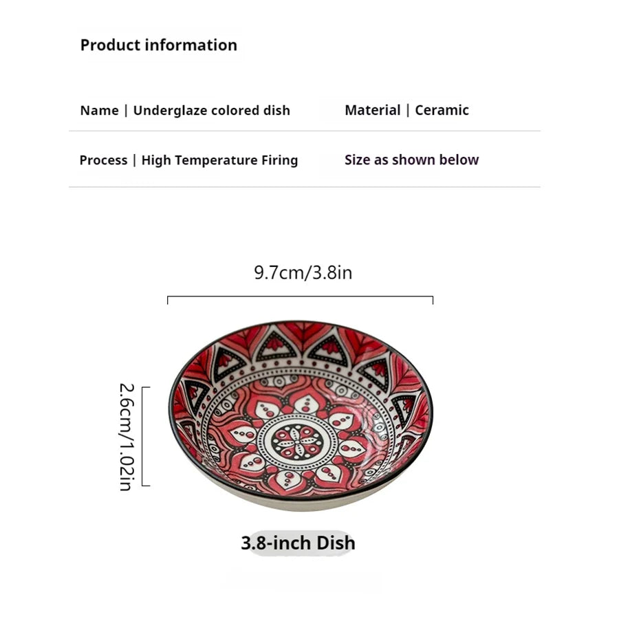 Bohemian Ceramic Condiment Dishes Set – 6 or 10 Pieces