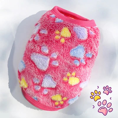 Winter Dog Vest Sweater for Small Dogs & Cats – Warm Flannel Jacket