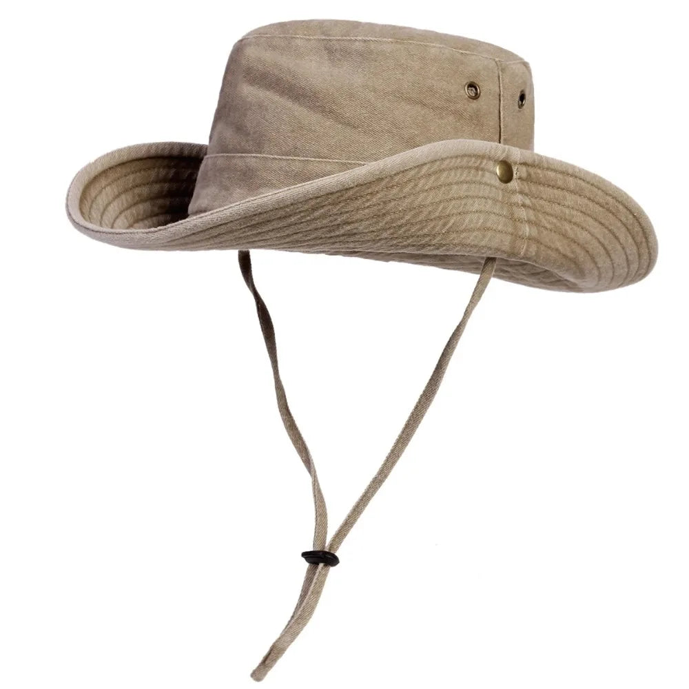 Cotton Outdoor Sun Hat – Wide Brim Bucket Hat for Men & Women