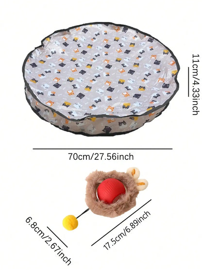 Cat Hunting Toy Set – Interactive Tunnel Mat with Balls