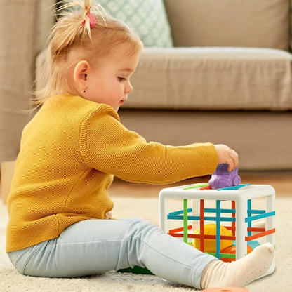 Sensory Shape Sorting Cube Toy for Toddlers