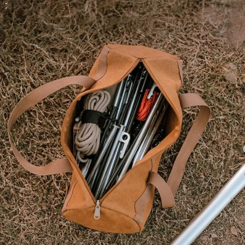 Camping Tent Stake Storage Bag – Large Capacity Cylinder