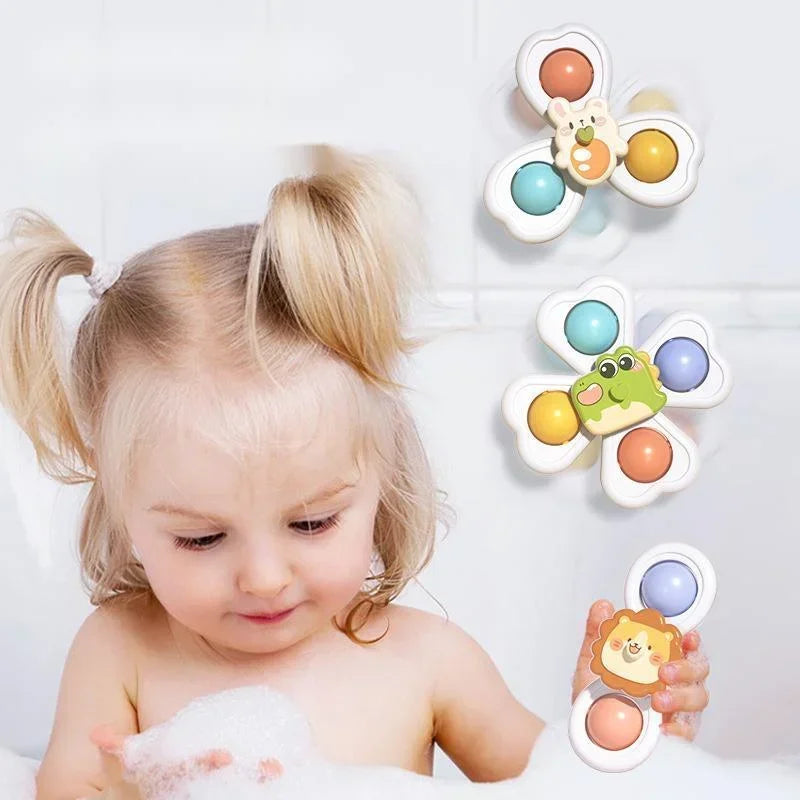 Suction Cup Spinner Toys for Baby Bath (3-Pack)