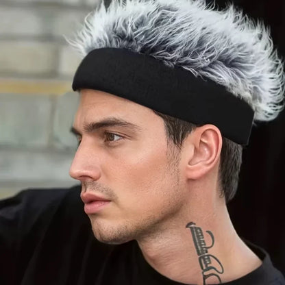 Wig Beanie Hat – Funny Faux Hair Knit Cap for Men & Women