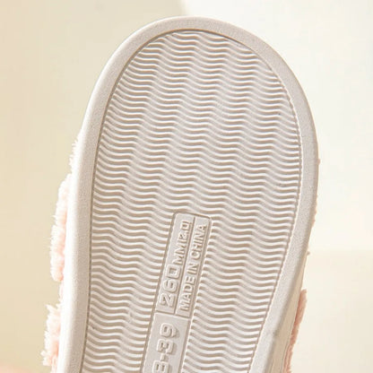 Winter Warm Plush Slippers - Unisex Couple S Silent Soft Sole House Shoes Non-Slip Thick Fleece