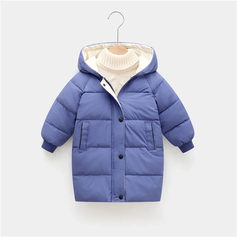 Kids Hooded Puffer Parka Coat – Warm Winter Jacket for Boys & Girls