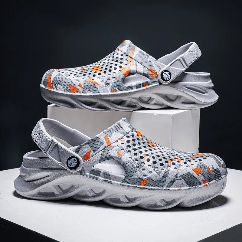 Men's EVA Clog Sandals – Breathable Perforated Platform Shoes