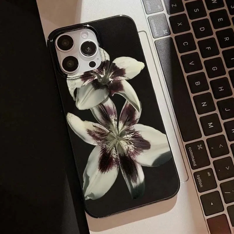 Orchid Flower Print Soft iPhone Case