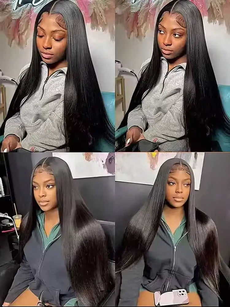 12-42 Inch Bone Straight Human Hair Bundles Brazilian Weave Long Remy Extension Natural Black