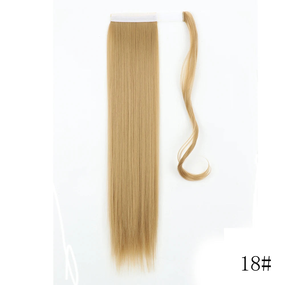 Wrap Around Ponytail Extension – Long Straight Synthetic Clip-In