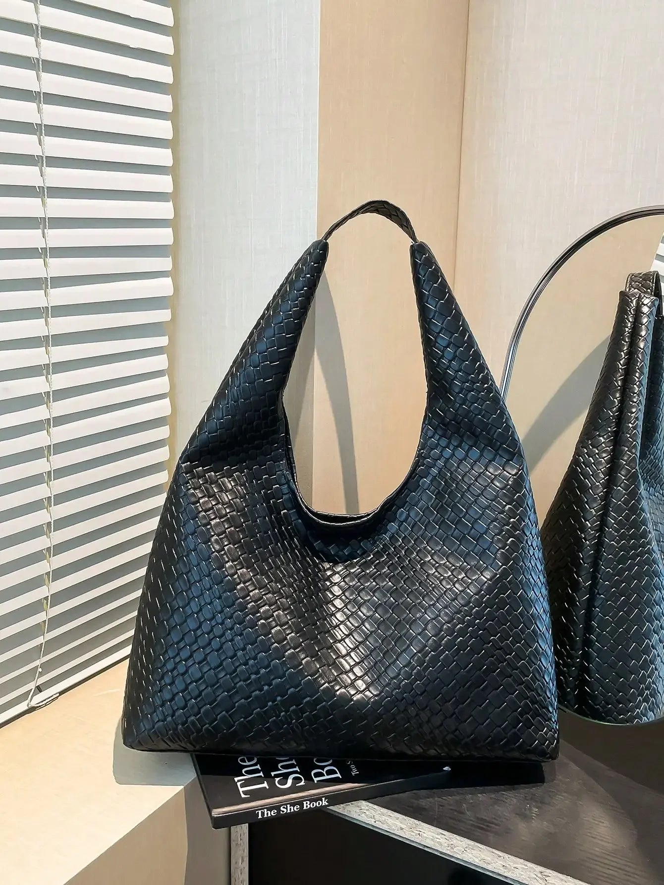 Large Capacity Woven Texture Women's Shoulder Tote Bag – Multifunctional Crossbody Handbag