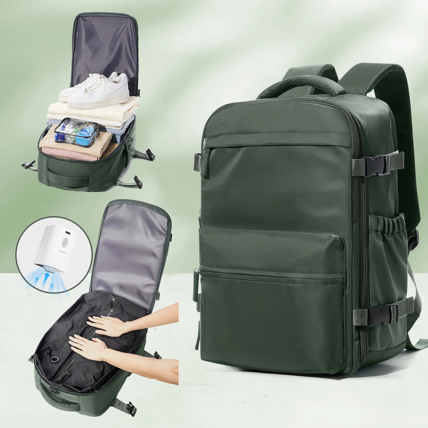 Vacuum Compression Backpack – Large Capacity Travel & Laptop Bag
